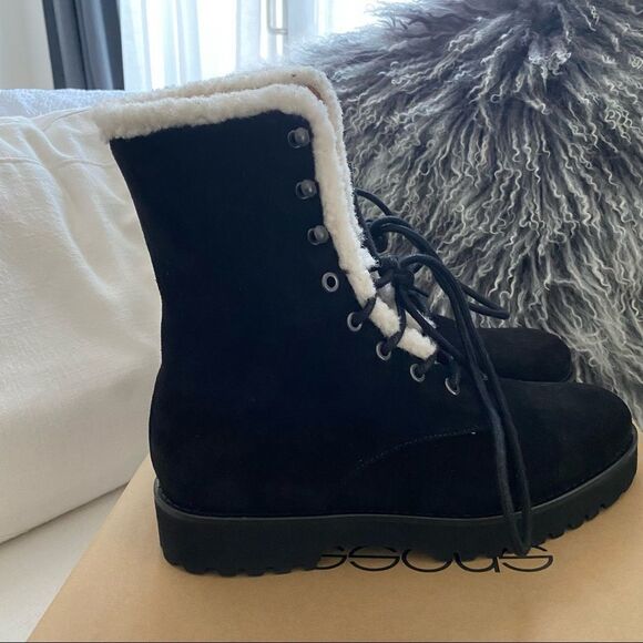 Andre Assous Water resist Suede Prisca Boots Black - Picture 12 of 13